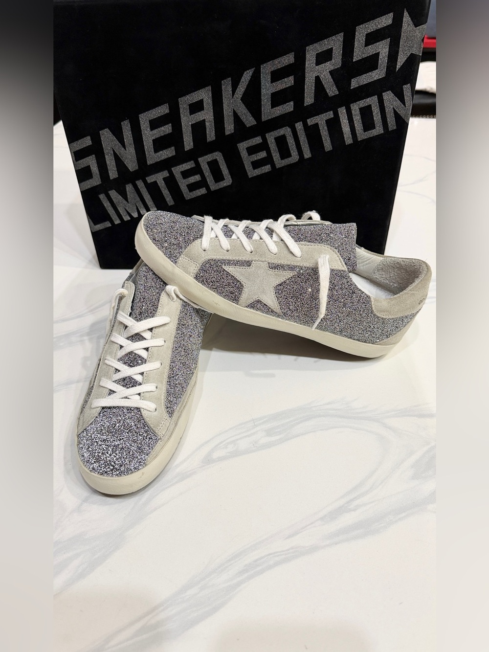 Golden Goose Limited Edition Superstar Galaxy Swarovski glitter sneakers Size 39